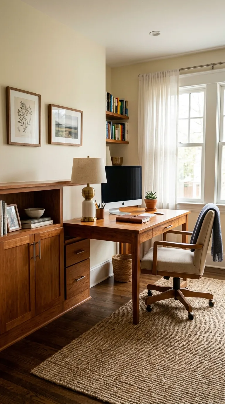 feng shui home office desk placement ideas Position the Desk Near Useful Storage