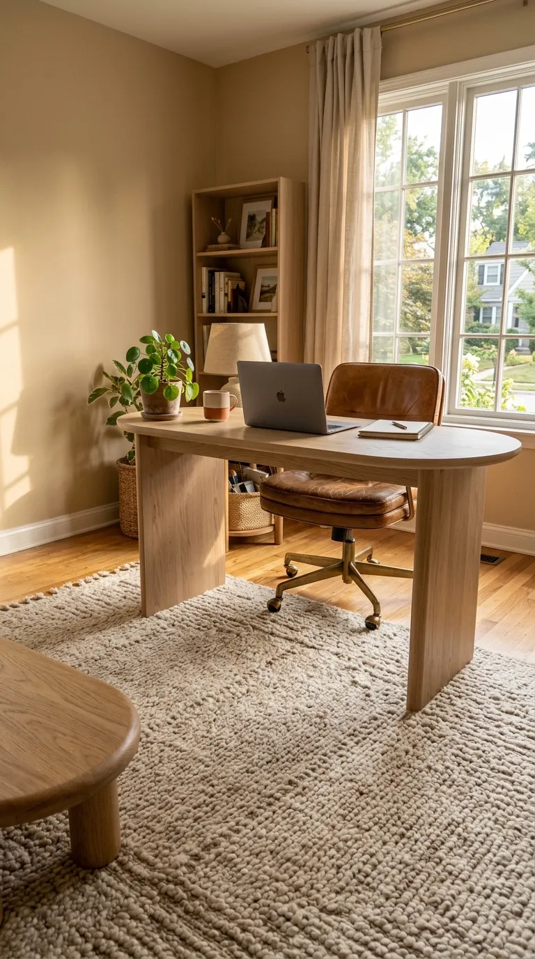 feng shui home office ideas for beginners Add a Soft Rug Underfoot