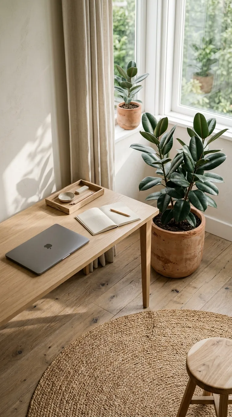 feng shui home office ideas for beginners Add One Healthy Green Plant