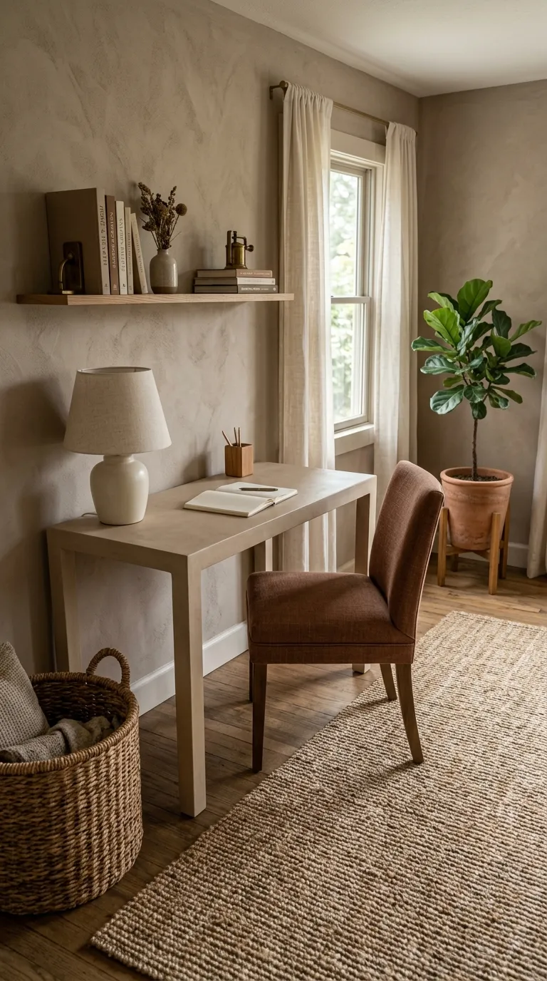 feng shui home office ideas for beginners Use Calm, Earthy Colors