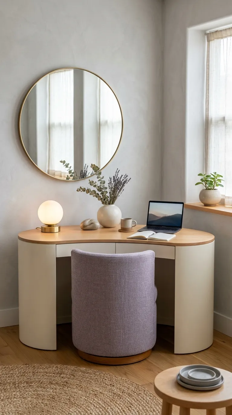 feng shui home office ideas for beginners Use Rounded Decor Near Your Desk
