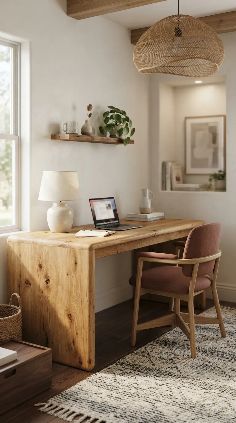 feng shui home office ideas for positive energy Bring in Natural Wood Elements