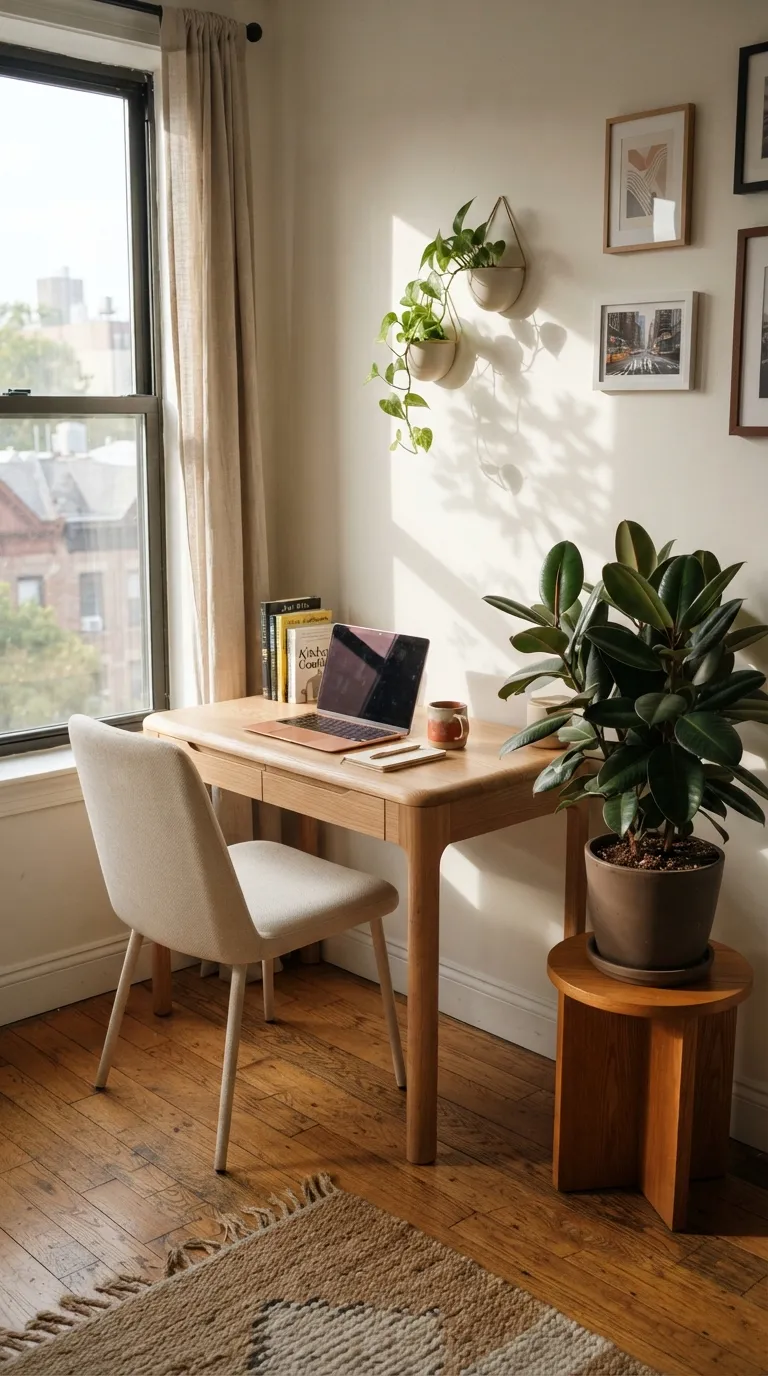 feng shui home office ideas for small spaces Add a Small Healthy Plant