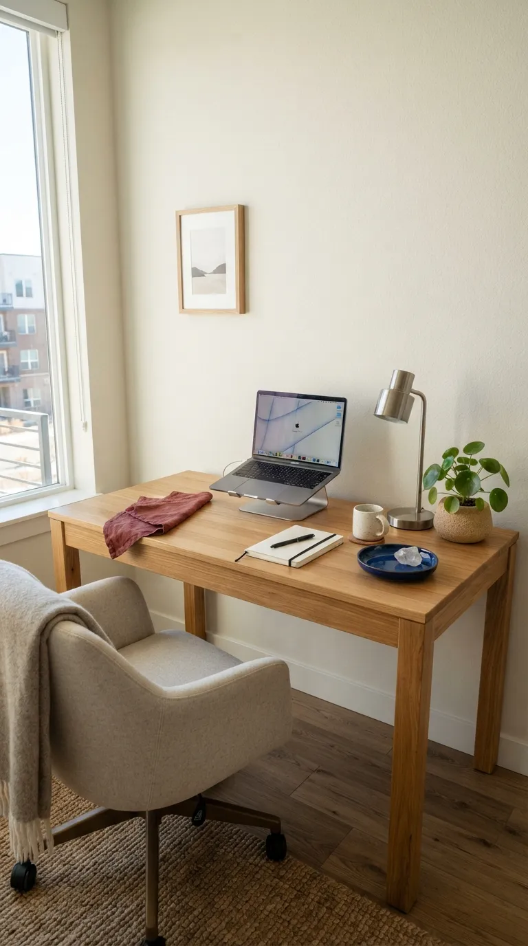 feng shui home office ideas for small spaces Balance Wood, Metal, Earth, Fire, and Water