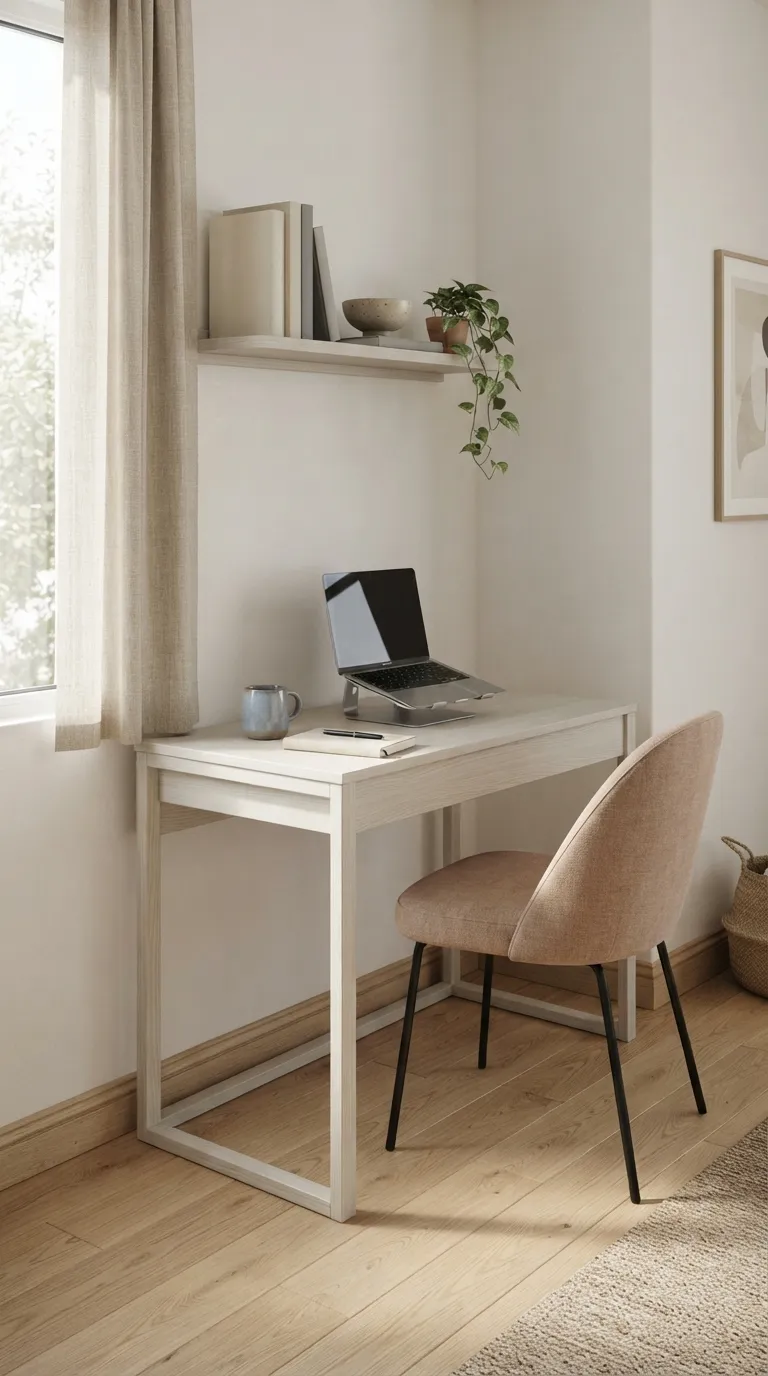 feng shui home office ideas for small spaces Choose a Slim Desk With Open Leg Space