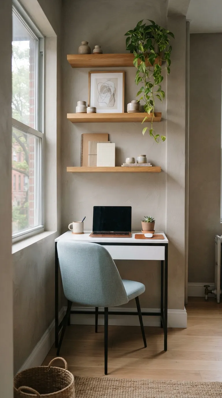 feng shui home office ideas for small spaces Make Use of Vertical Wall Space