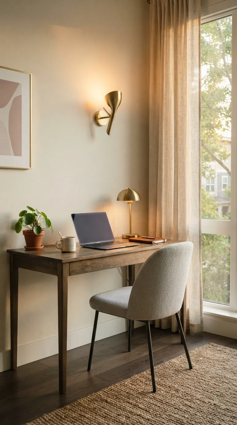 feng shui home office ideas for small spaces Use Soft, Balanced Lighting