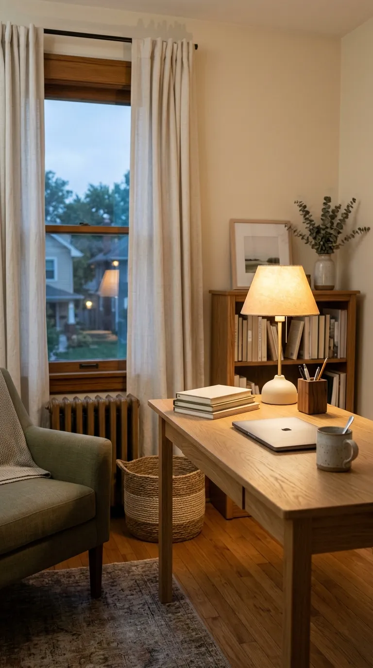 feng shui home office ideas on a budget Use Warm, Affordable Lighting