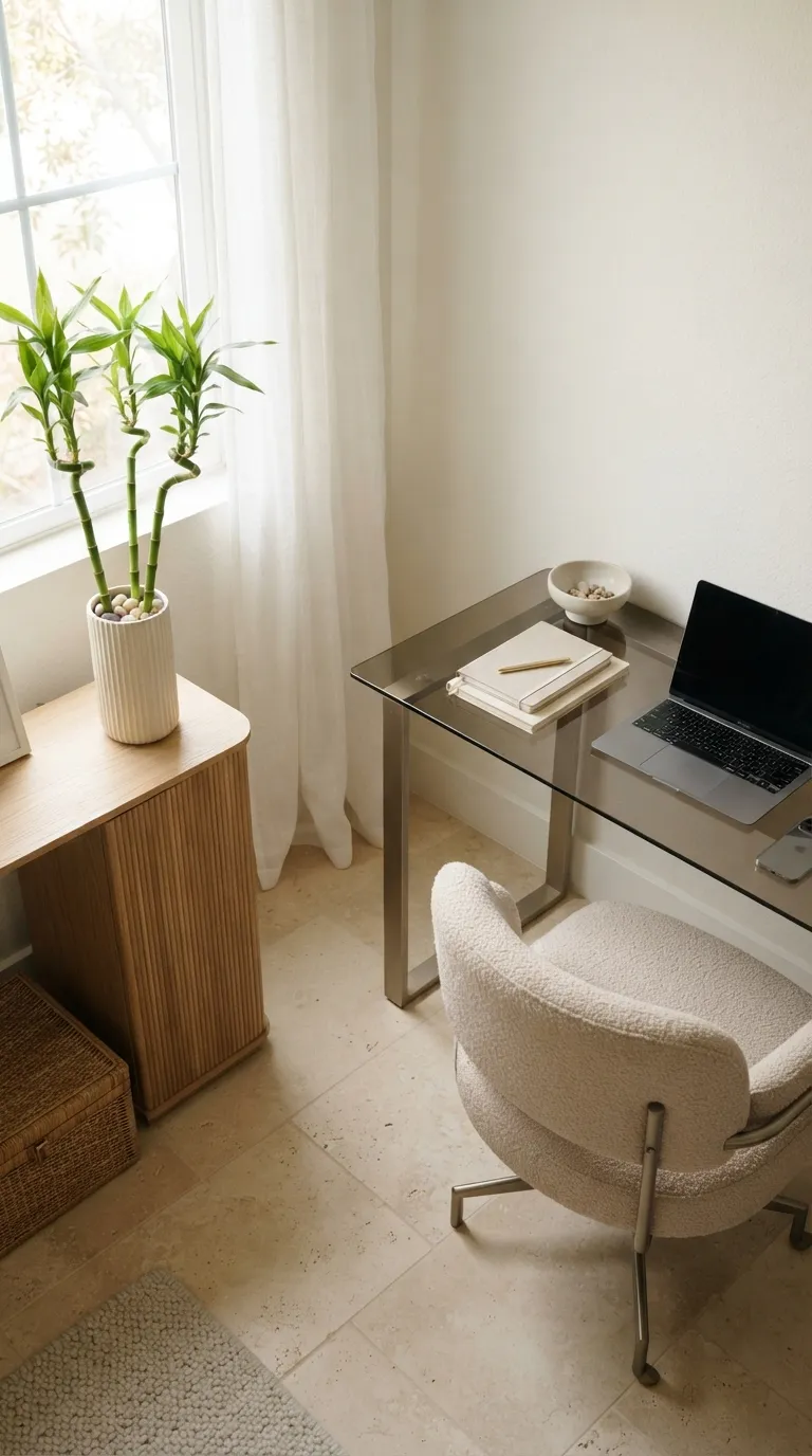 feng shui home office ideas with plants Add Lucky Bamboo for a Clean Energy Corner