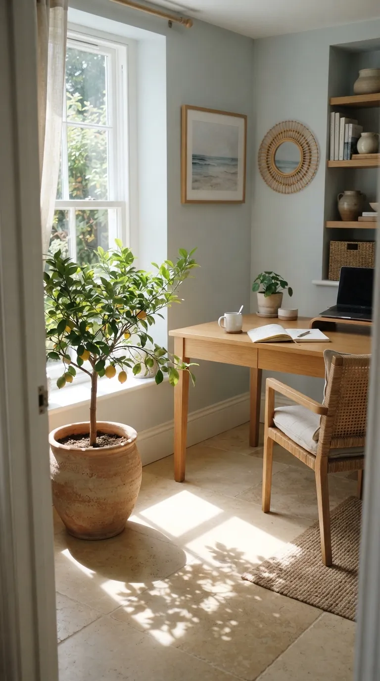 feng shui home office ideas with plants Bring a Small Citrus Tree Into the Office