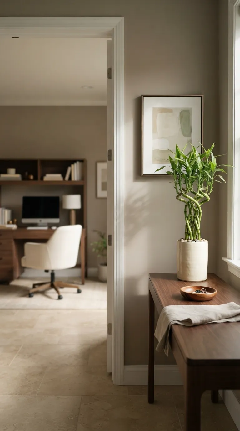 feng shui home office ideas with plants Keep a Small Plant Beside Your Monitor