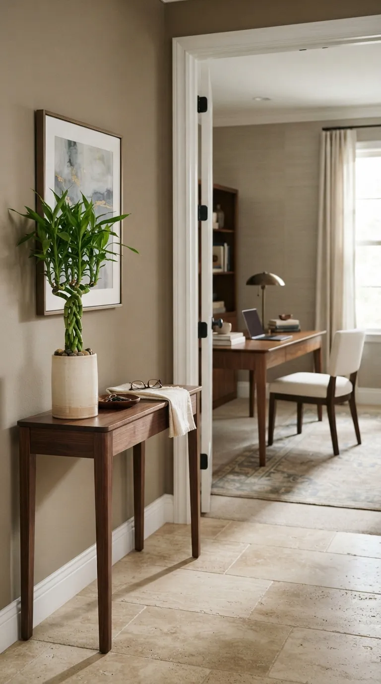 feng shui home office ideas with plants Place Lucky Bamboo Near the Office Entrance