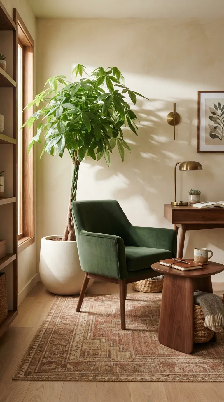 feng shui home office ideas with plants Use a Money Tree Beside the Work Chair