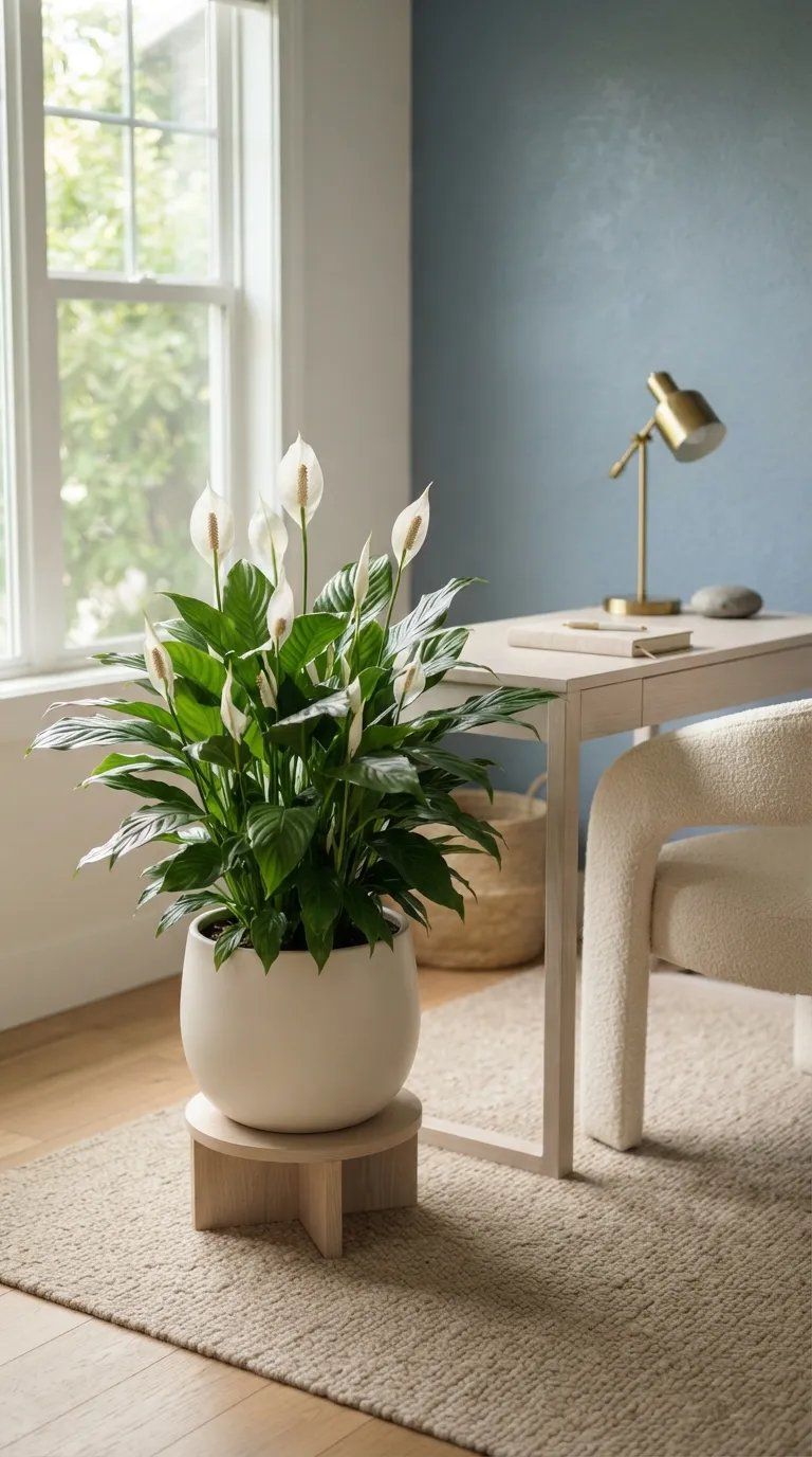 feng shui home office ideas with plants Use a Peace Lily for a Calm Work Area