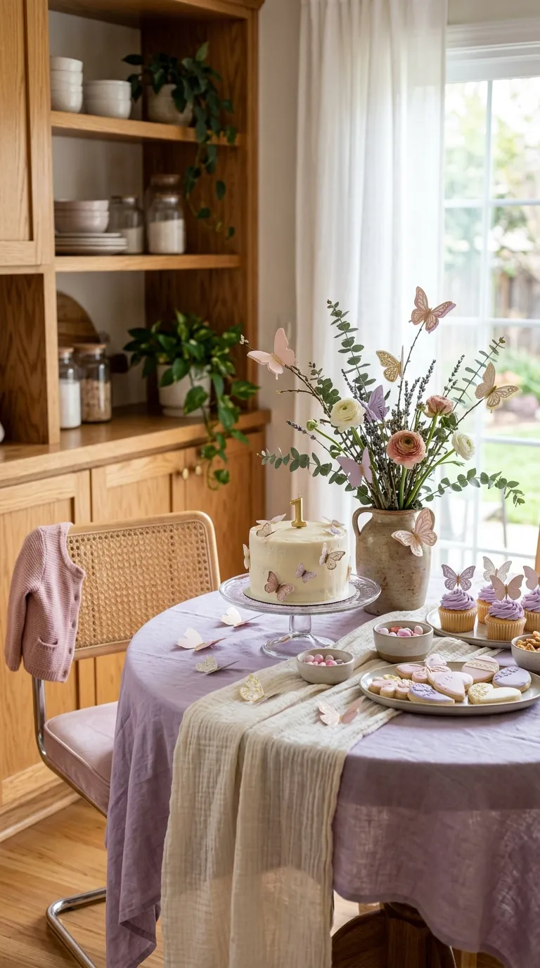 First Birthday Decorations For Girl Butterfly Party Table