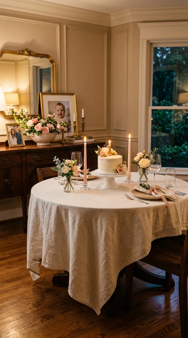First Birthday Decorations For Girl Candlelit Evening Setup