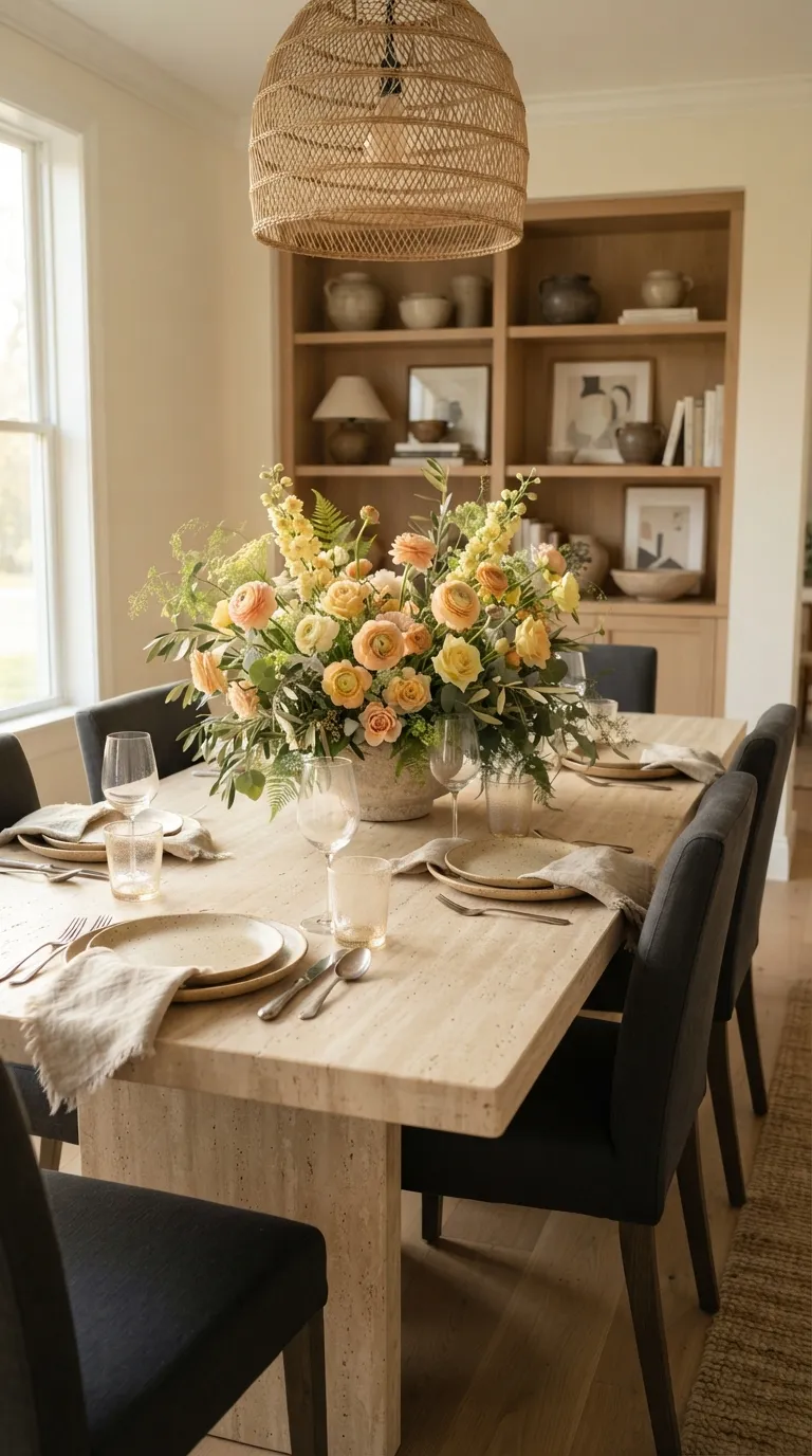 formal dining room decor Oversized Floral Centerpiece