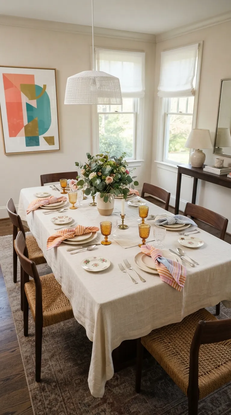 formal dining room decor Playful Table Linens