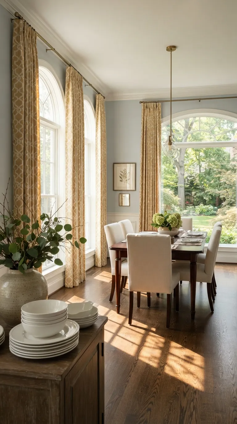 formal dining room decor Playful Window Treatments