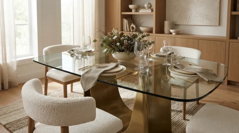 glass dining room table decor