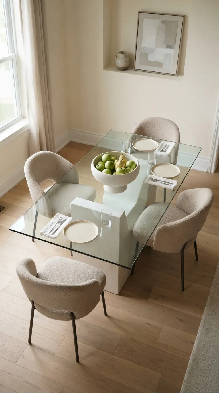 glass dining room table decor Minimalist Fruit Bowl