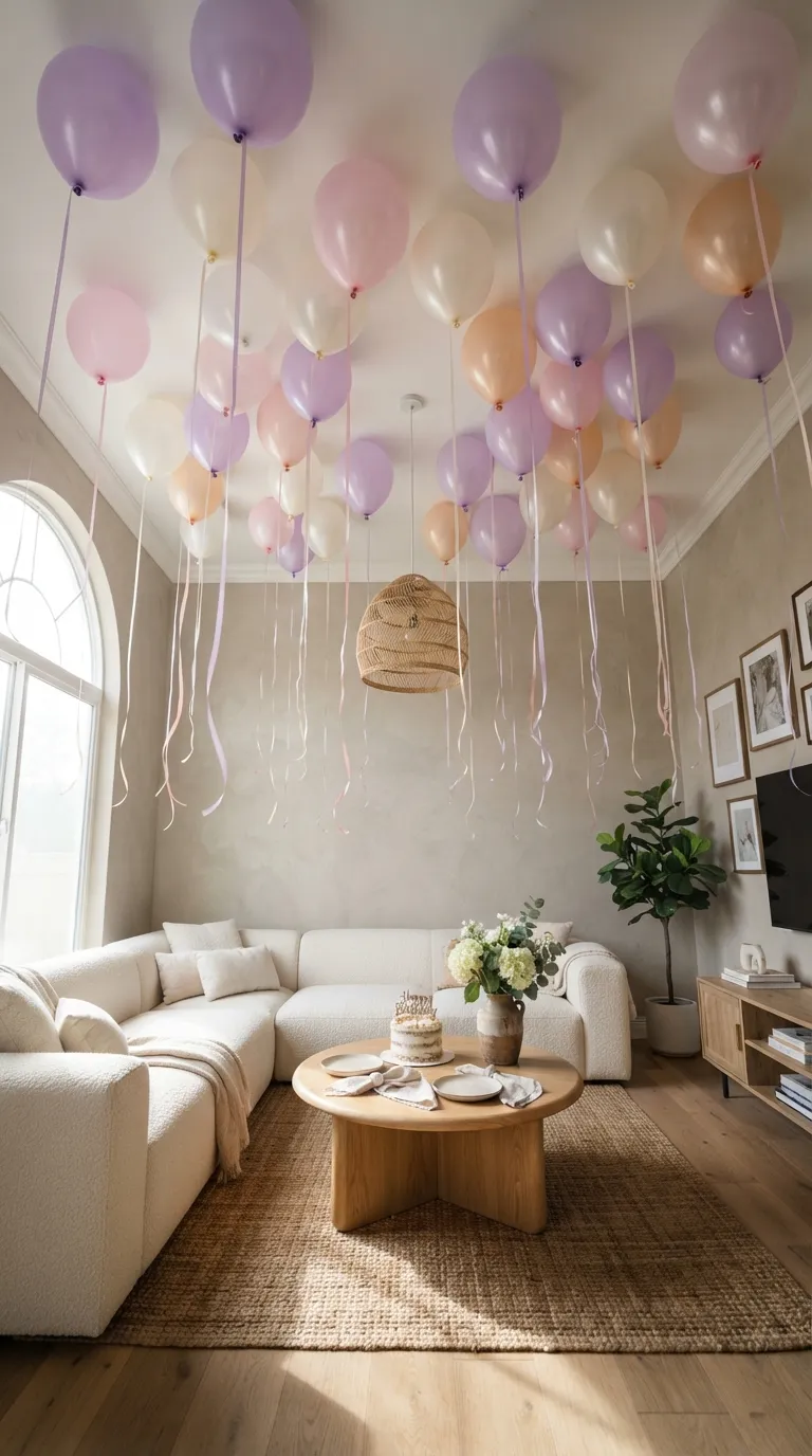 Happy Birthday Living Room Balloon Ceiling Cluster