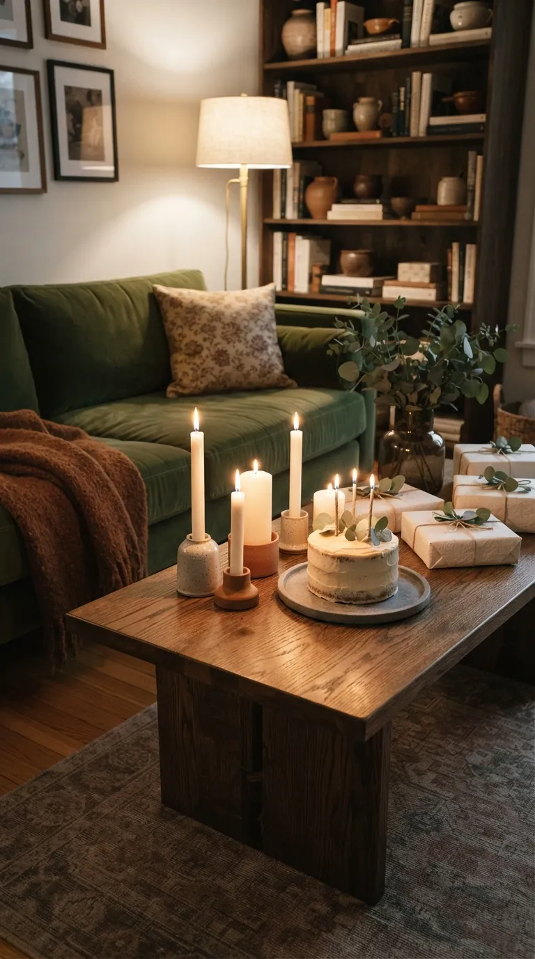Happy Birthday Living Room Cozy Candle Glow