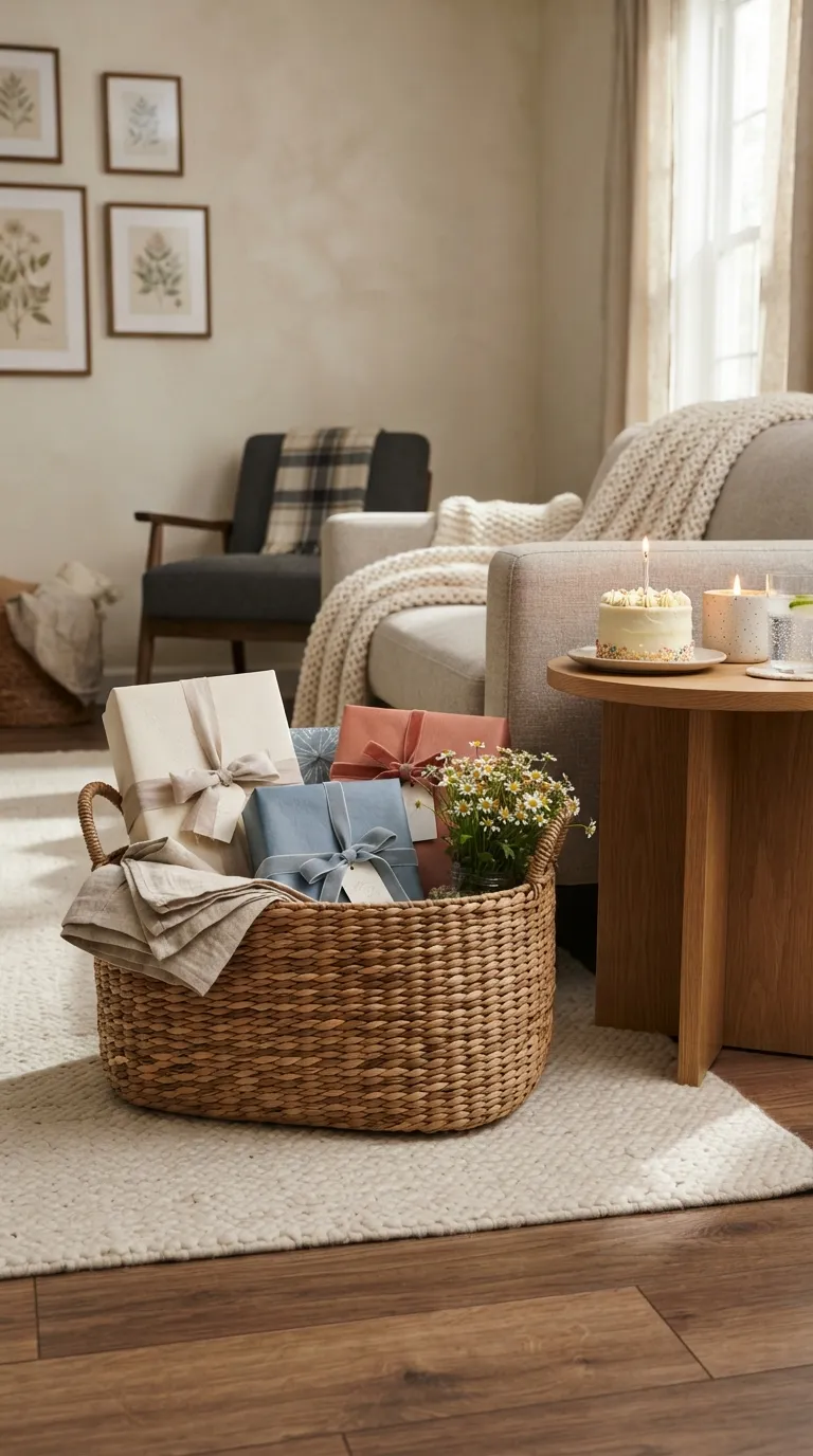 Happy Birthday Living Room Cozy Gift Basket