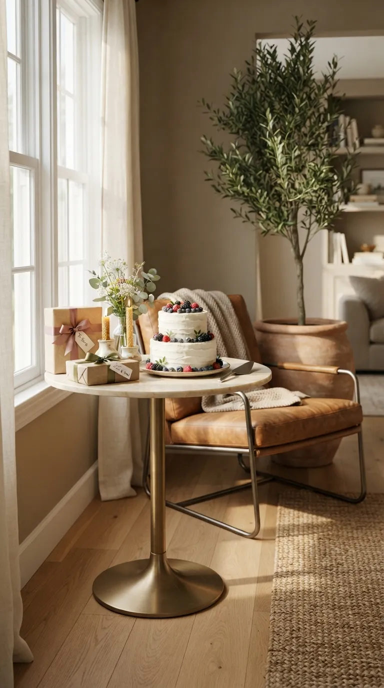 Happy Birthday Living Room Elegant Cake Table