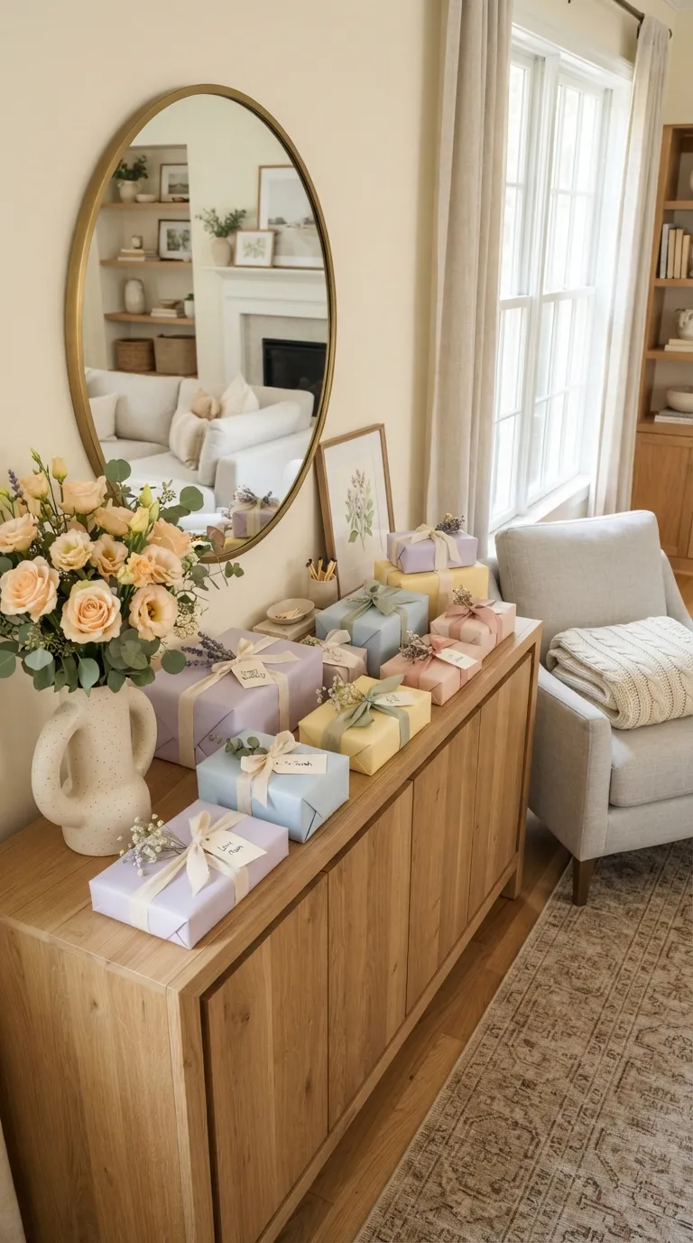 Happy Birthday Living Room Pastel Gift Display