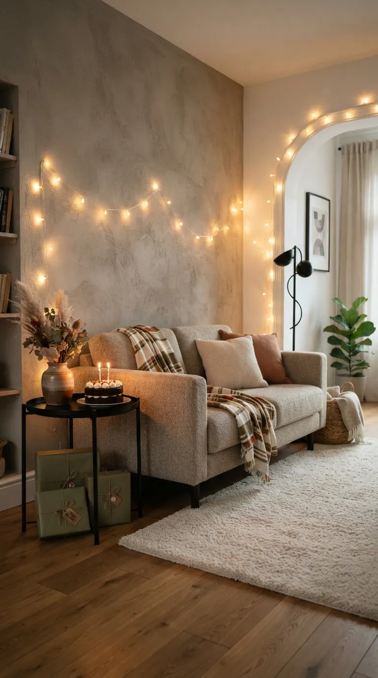 Happy Birthday Living Room Warm String Lights