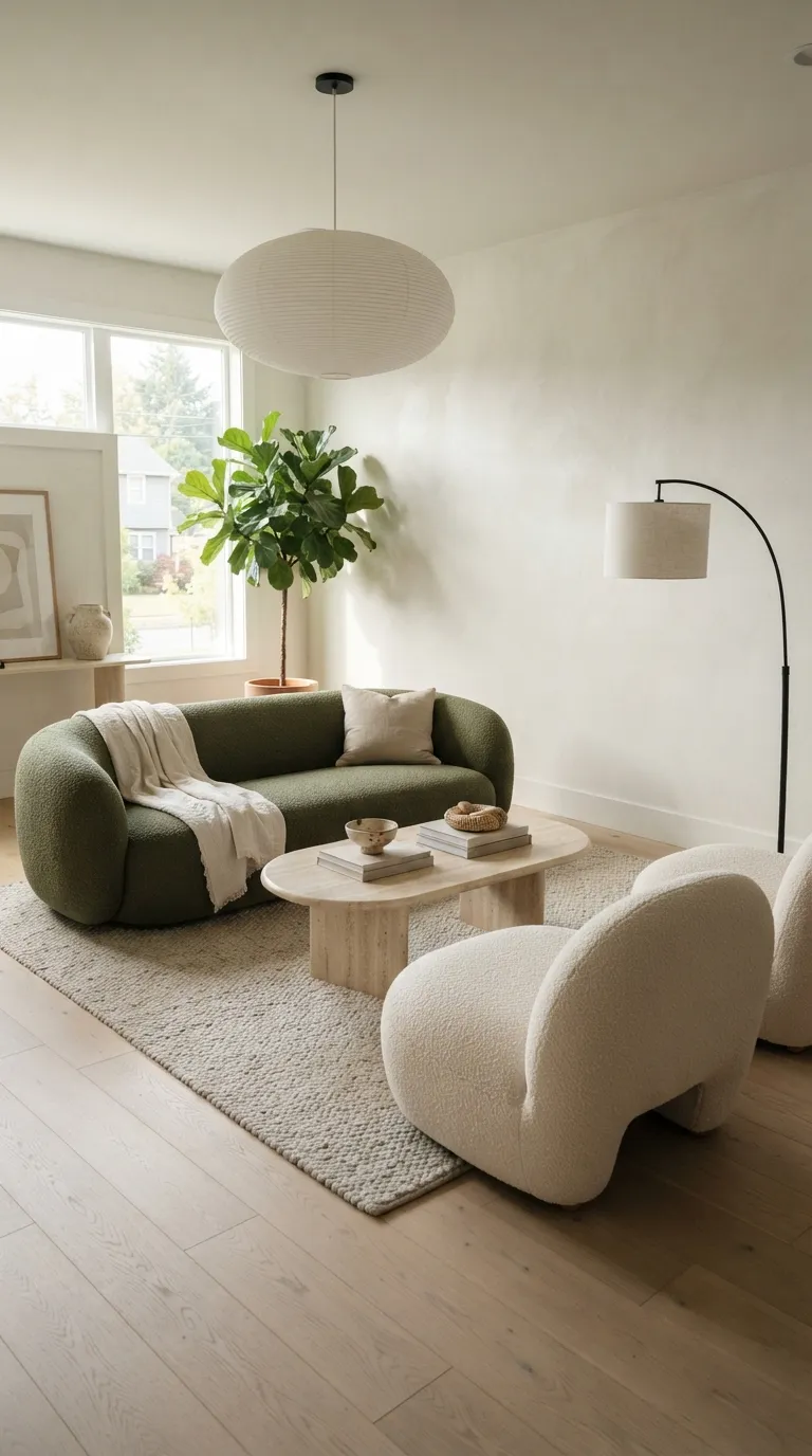 home design trends for living rooms Curved Furniture Softens the Room