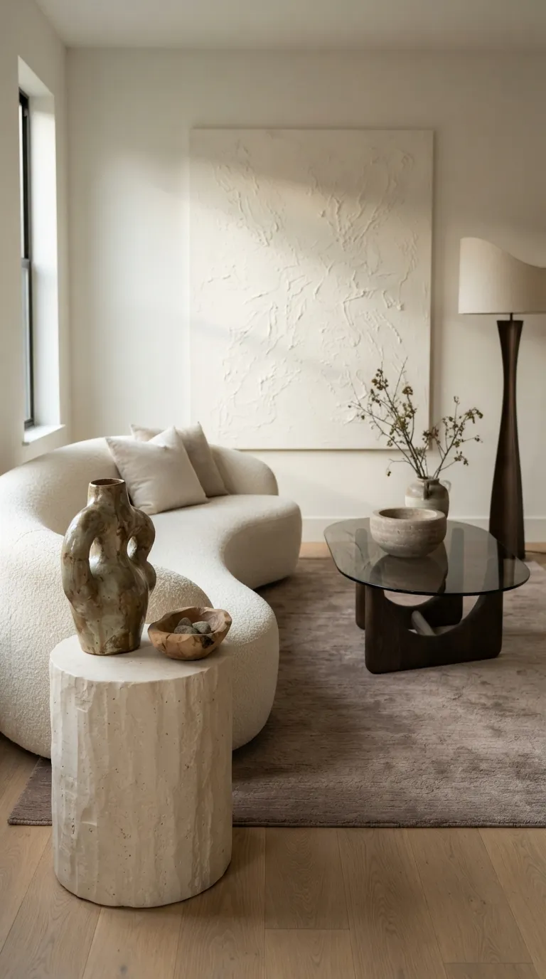 home design trends for living rooms Sculptural Decor Adds Visual Interest