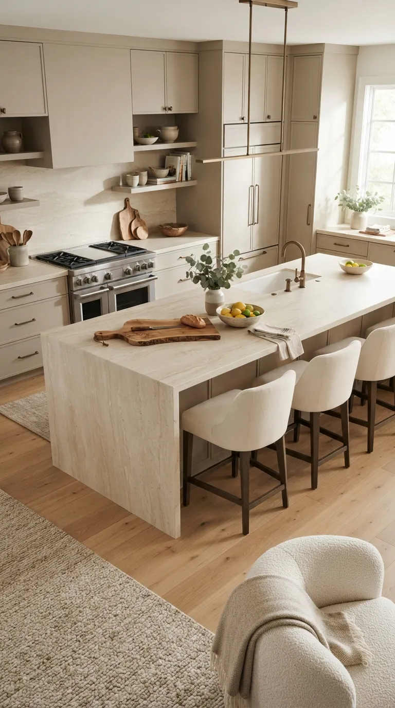 home design trends for open floor plans Add a Large Island With Seating