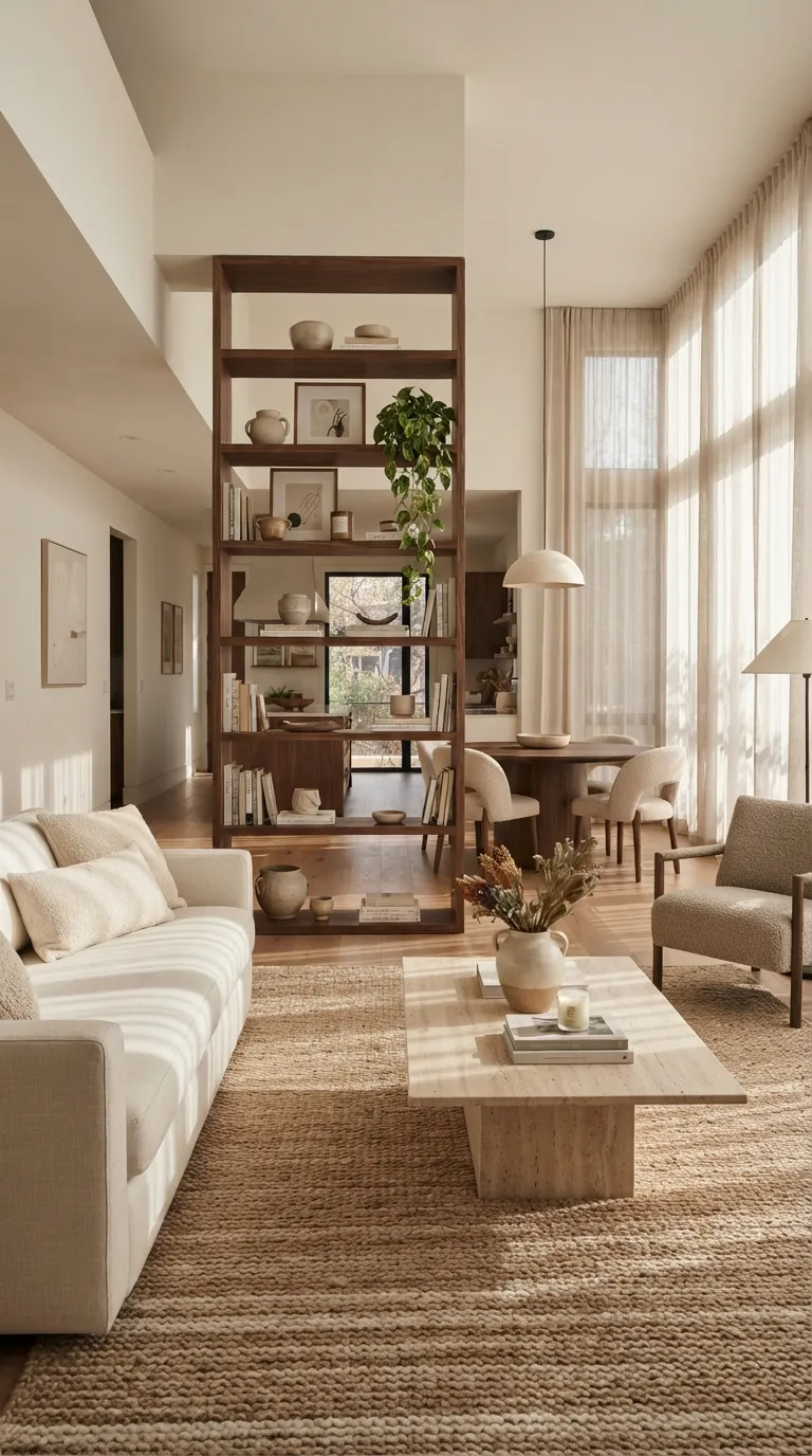home design trends for open floor plans Add a Room-Dividing Bookcase