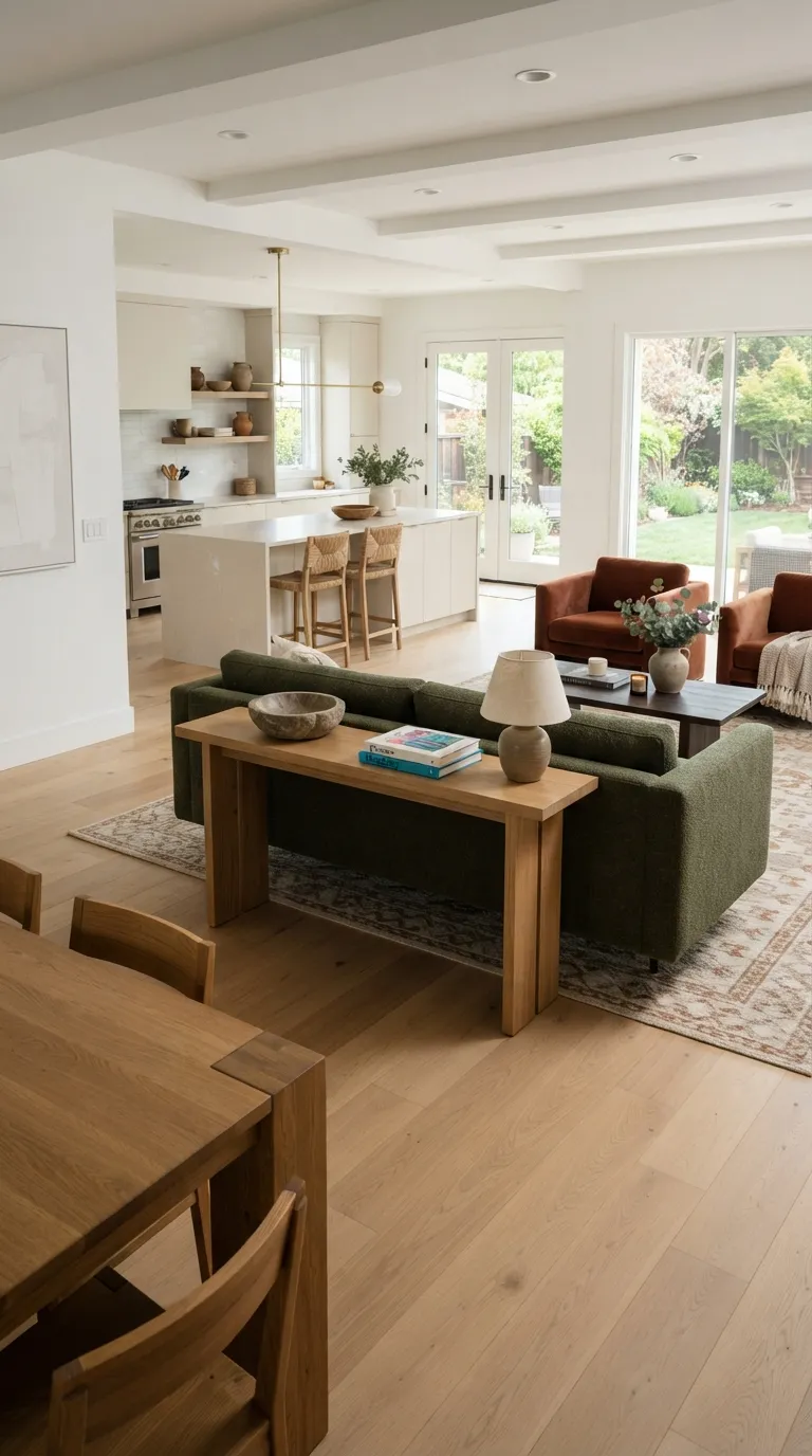 home design trends for open floor plans Float Your Sofa to Create Boundaries