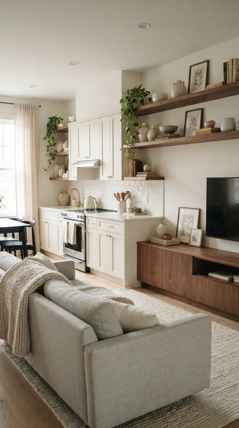 home design trends for open floor plans Use Open Shelving as a Visual Connector