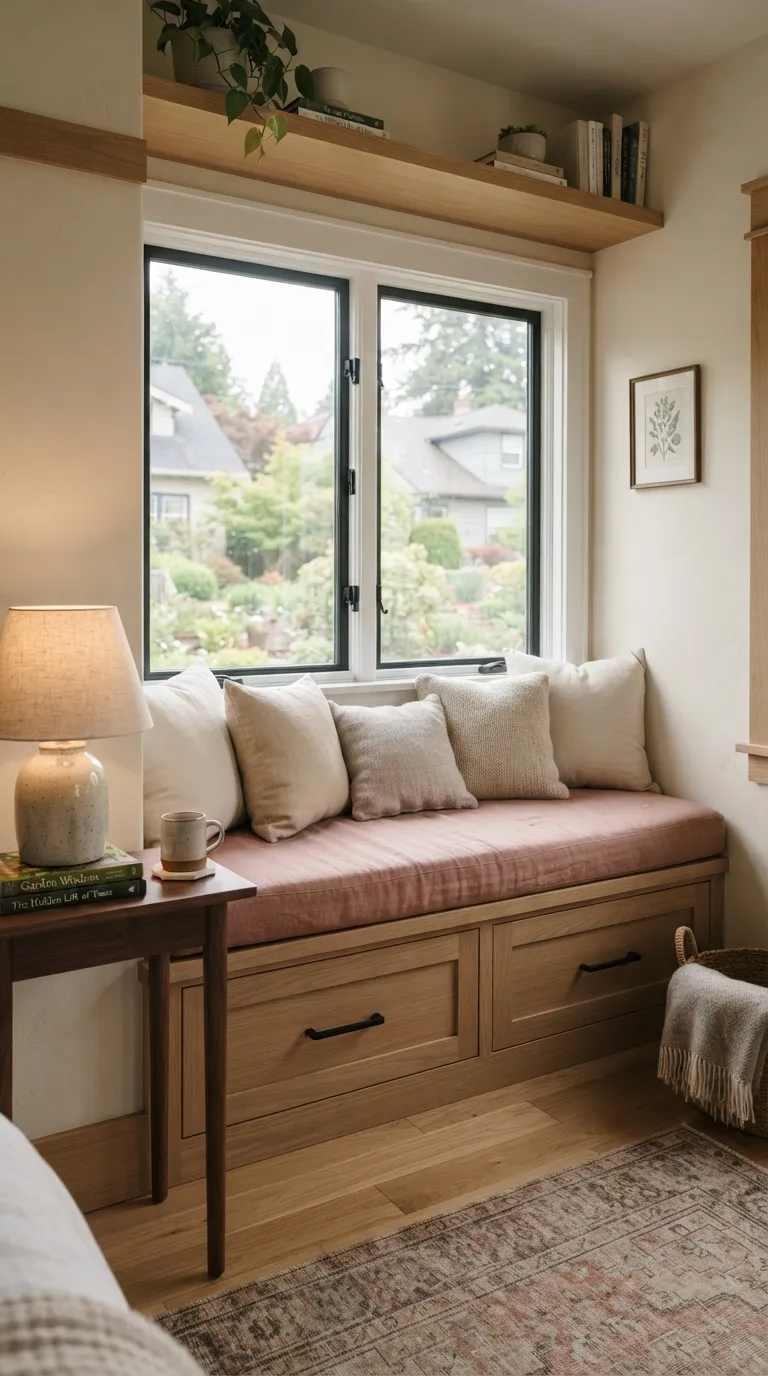 home design trends for small spaces Built-In Window Seats With Hidden Storage