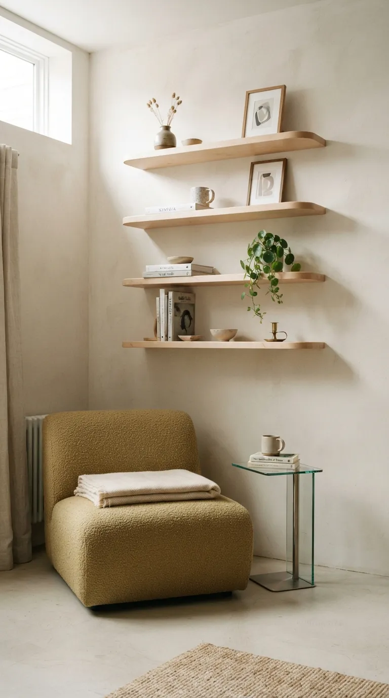 home design trends for small spaces Floating Shelves Instead of Bulky Cabinets
