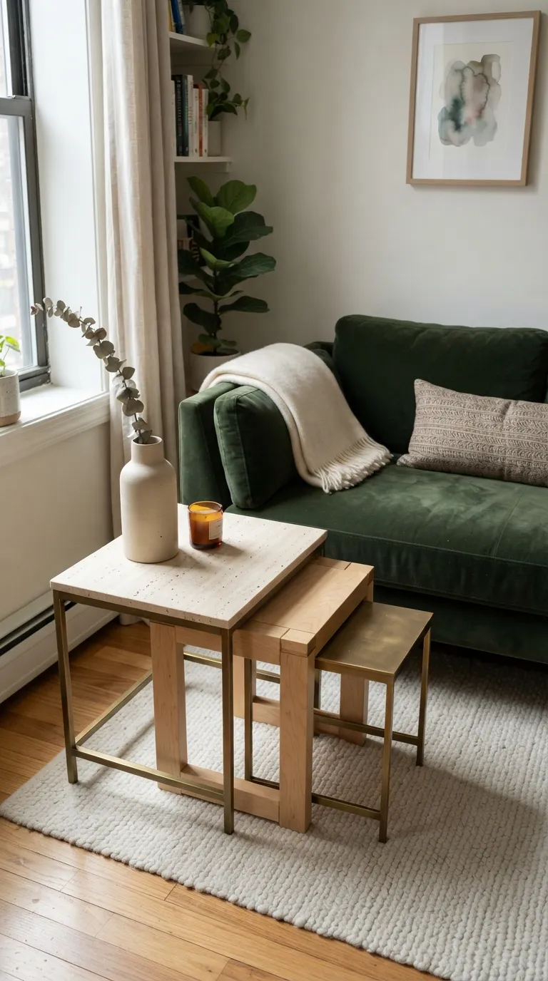 home design trends for small spaces Nesting Tables for Flexible Surface Space