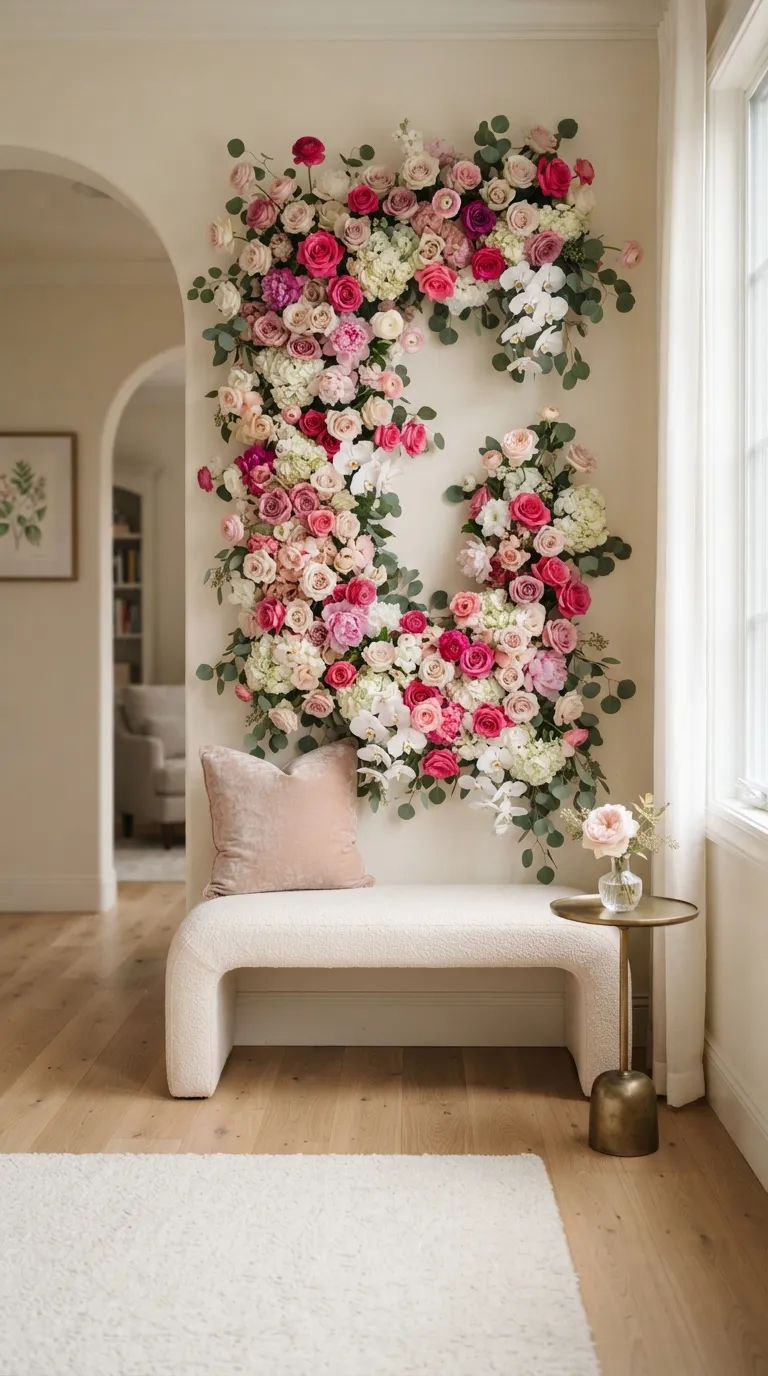 Hot Pink Birthday Fuchsia Floral Wall