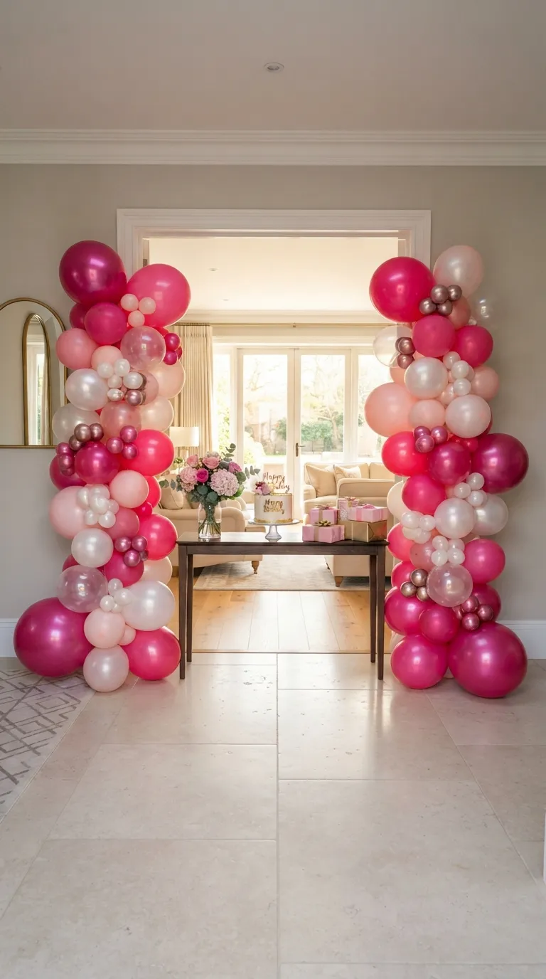 Hot Pink Birthday Hot Pink Balloon Columns