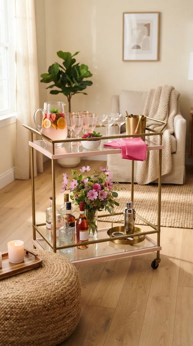 Hot Pink Birthday Pink Cocktail Cart