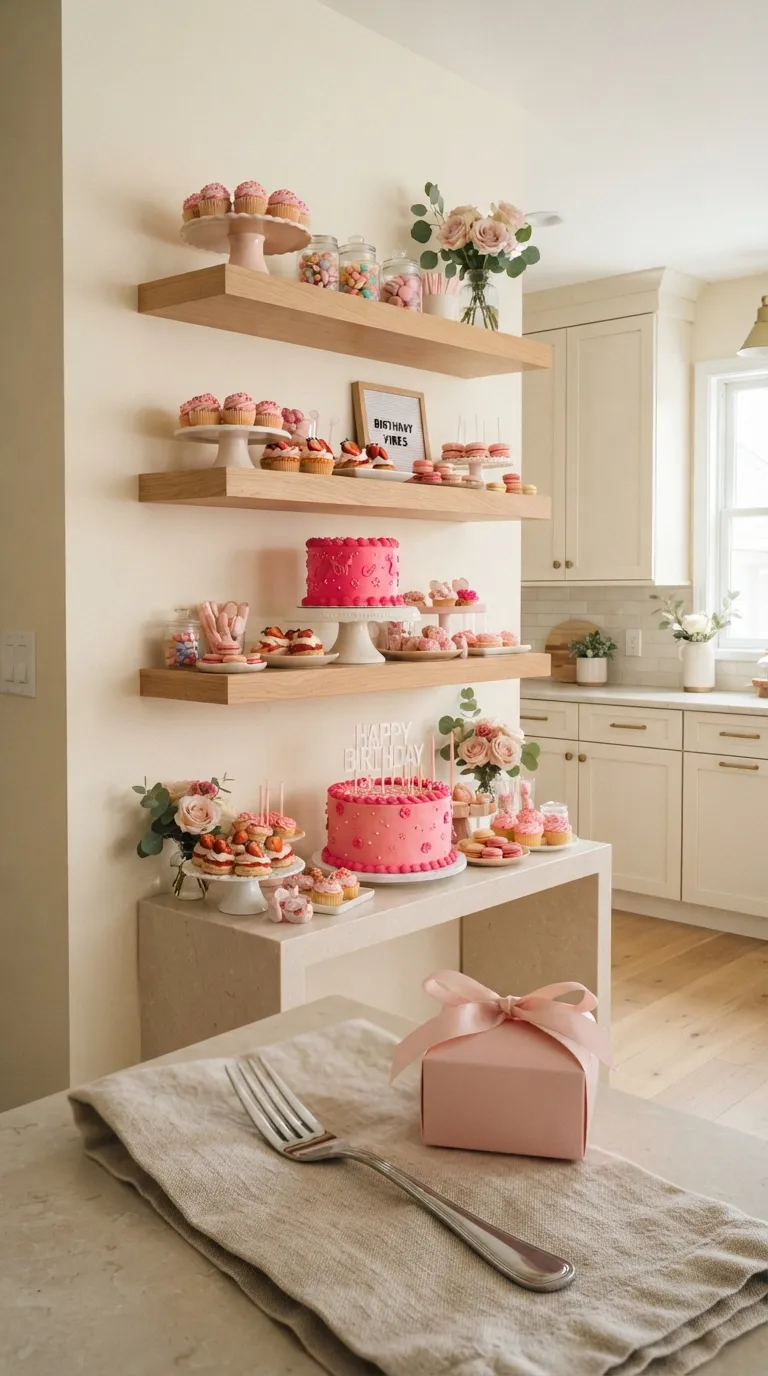 Hot Pink Birthday Pink Dessert Shelves
