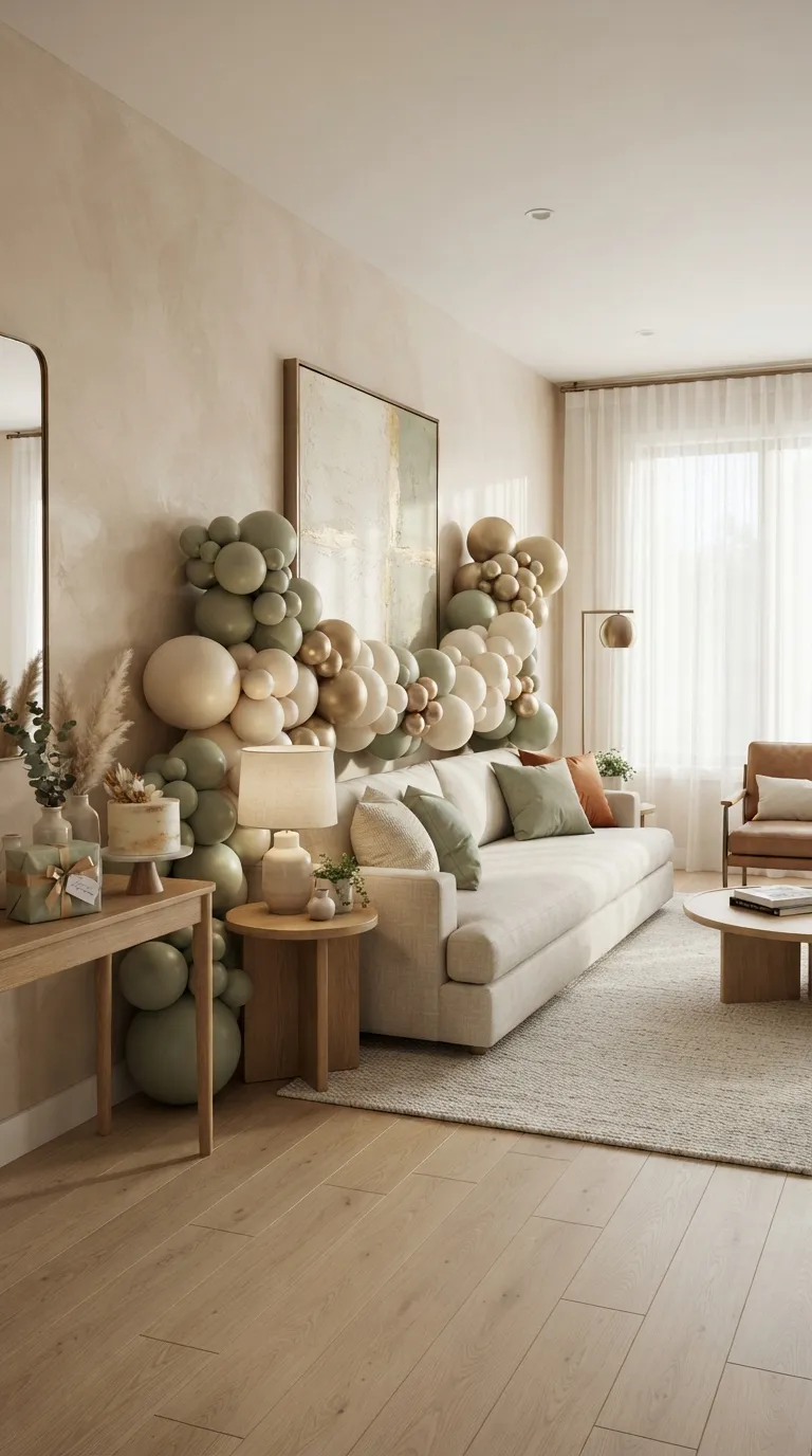 hotel birthday decorations Balloon-and-Garland Sofa Backdrop