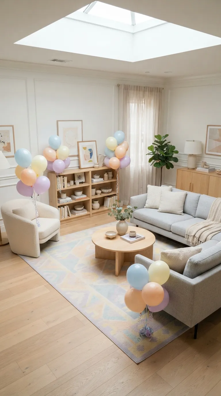 hotel birthday decorations Pastel Balloon Clusters