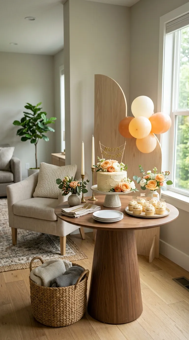 House Birthday Decorations Cozy Cake Table