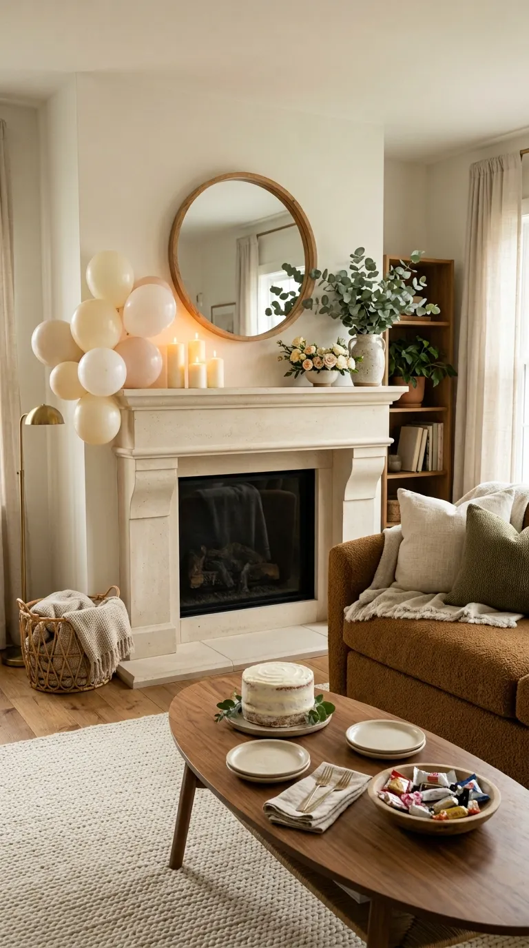 House Birthday Decorations Cozy Fireplace Decor