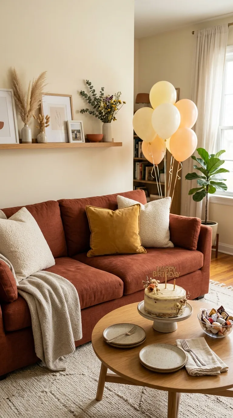 House Birthday Decorations Cozy Sofa Styling