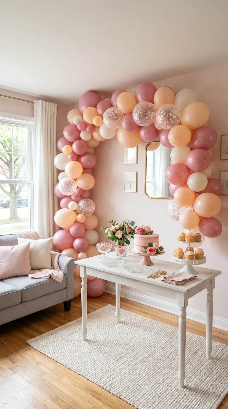House Birthday Decorations Pink Balloon Arch